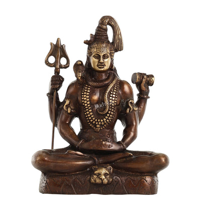 Lord Shiva brass idol in Meditation posture with 8.5 inch