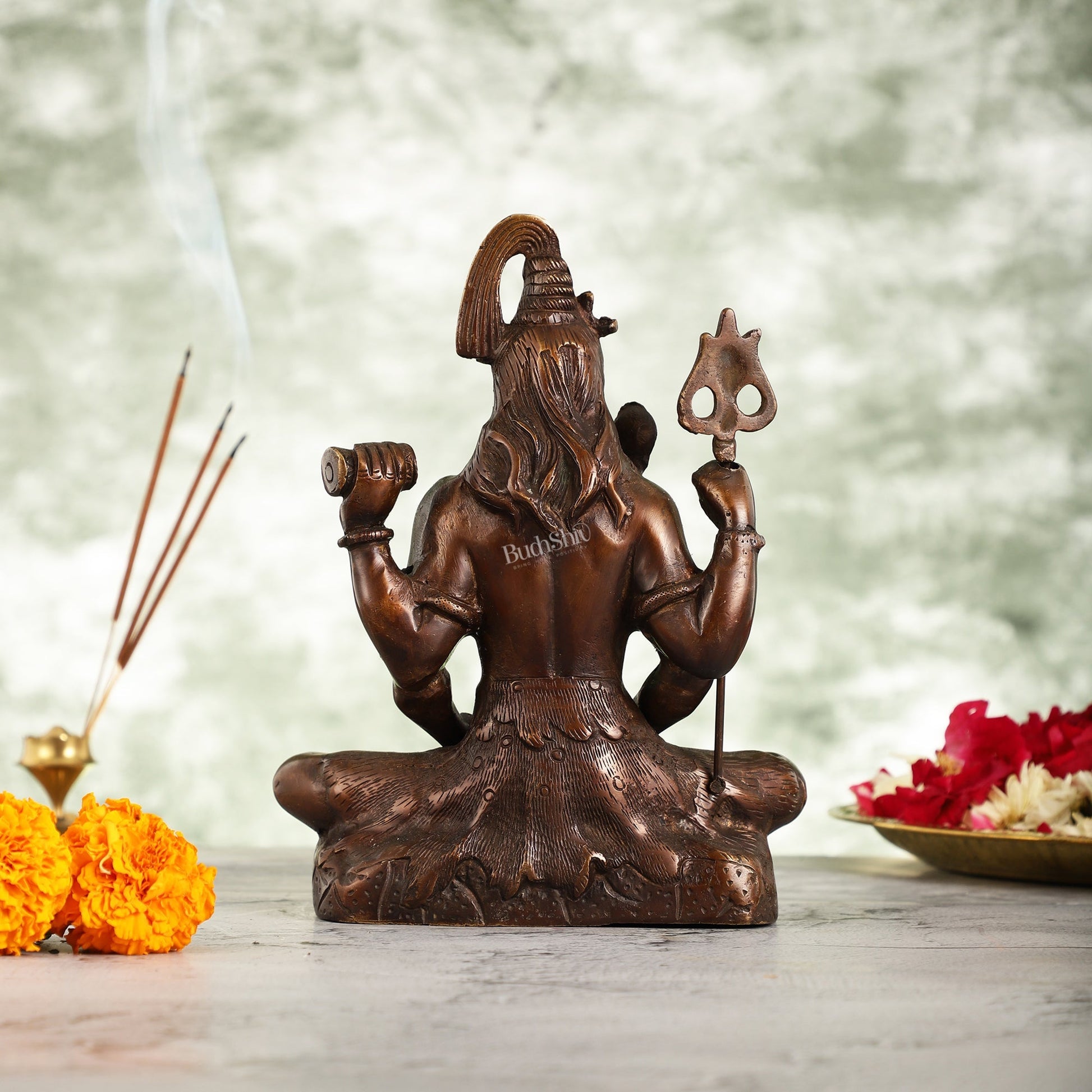Lord Shiva brass idol in Meditation posture with 8.5 inch