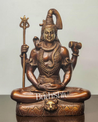 Lord Shiva brass idol in Meditation posture with 8.5 inch