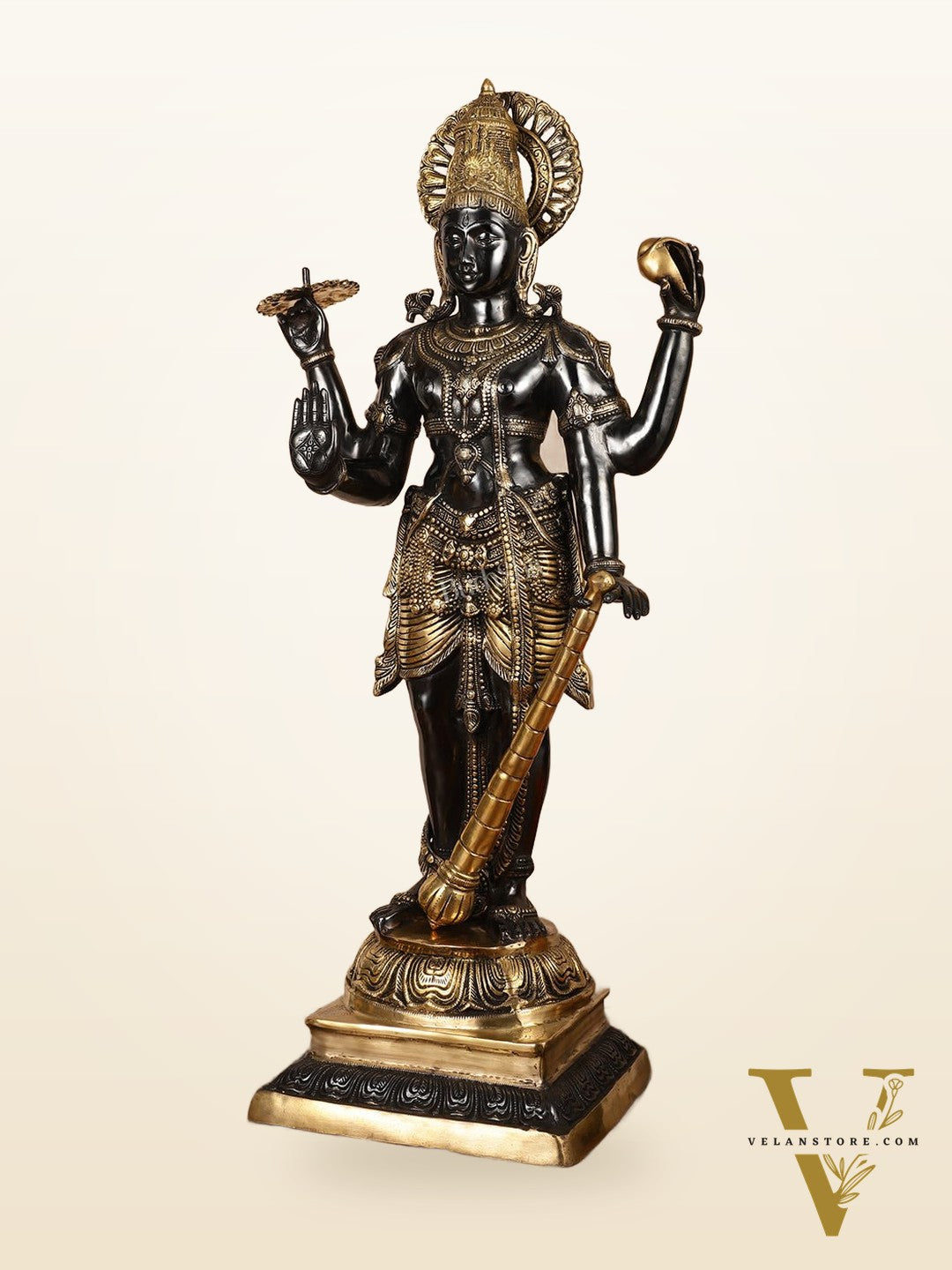 Lord Vishnu Brass Idol - 42 Inch Height