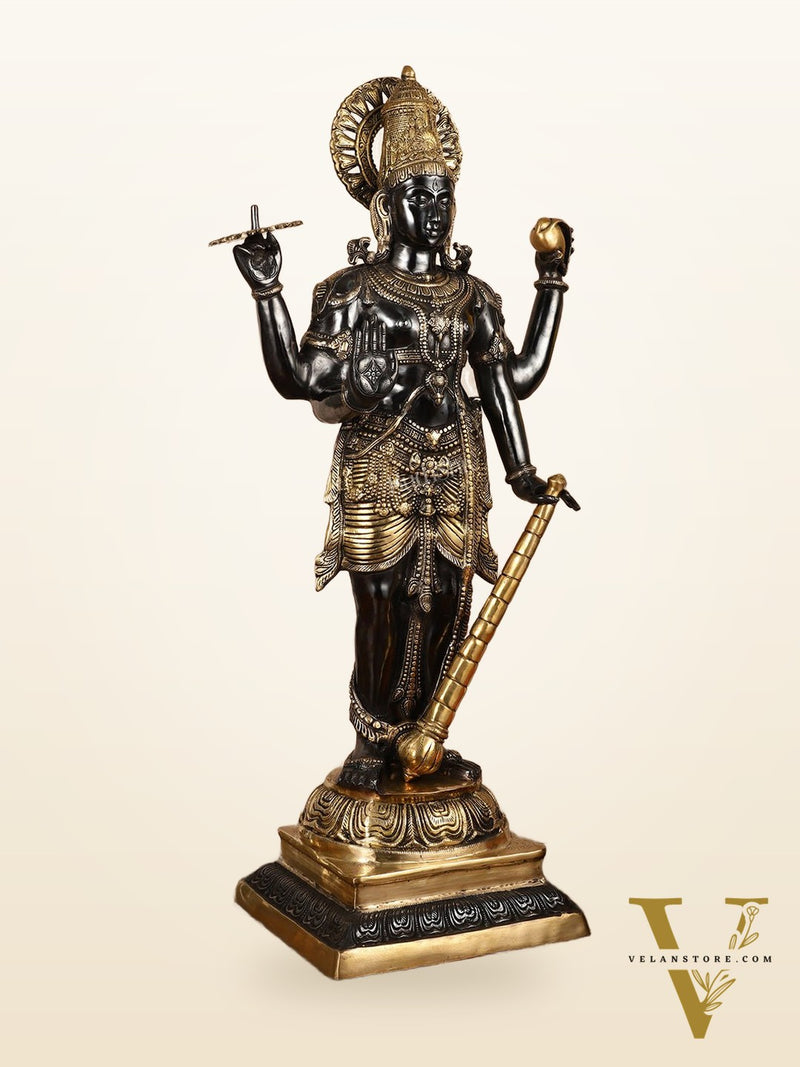 Lord Vishnu Brass Idol - 42 Inch Height