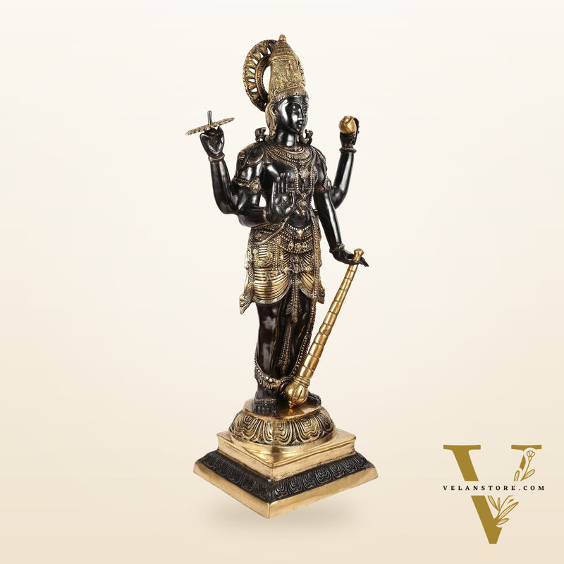 Lord Vishnu Brass Idol - 42 Inch Height