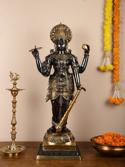 Lord Vishnu Brass Idol - 42 Inch Height