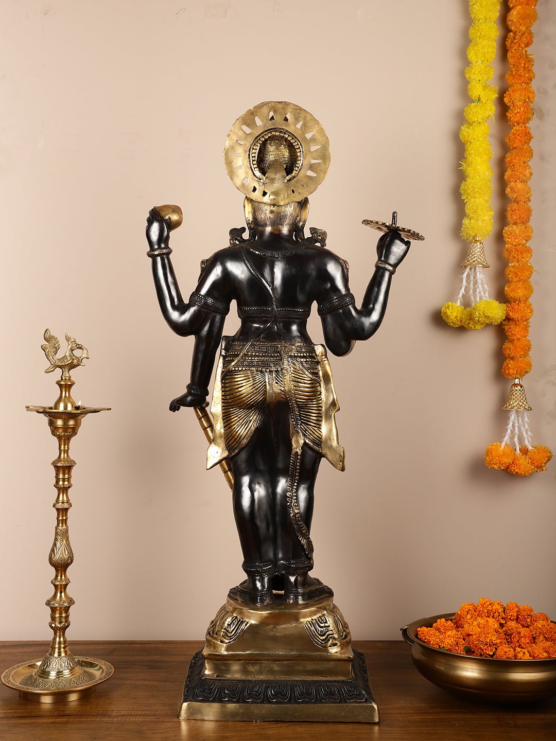 Lord Vishnu Brass Idol - 42 Inch Height