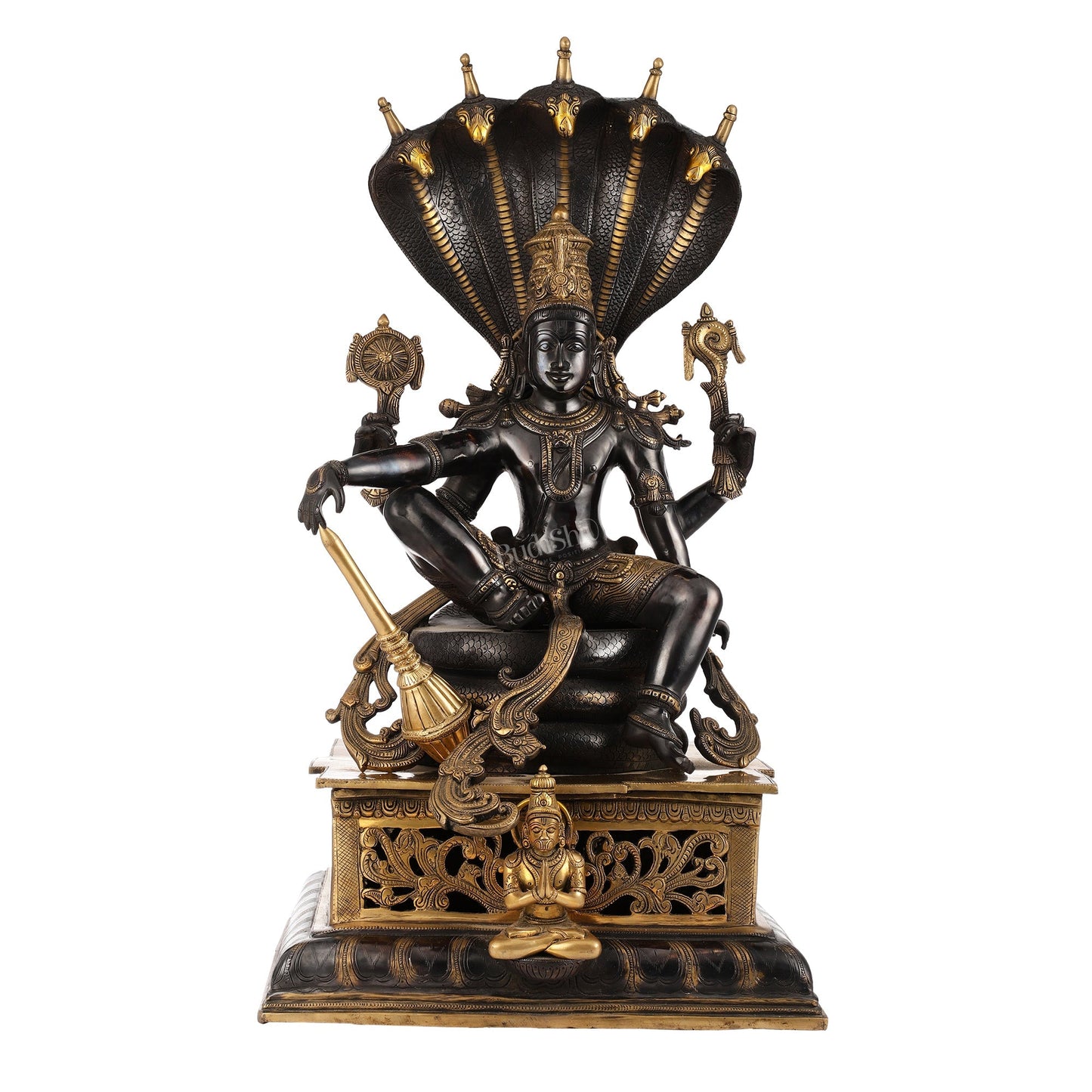Brass Lord Vishnu with Sheshanaag & Hanuman – 29”