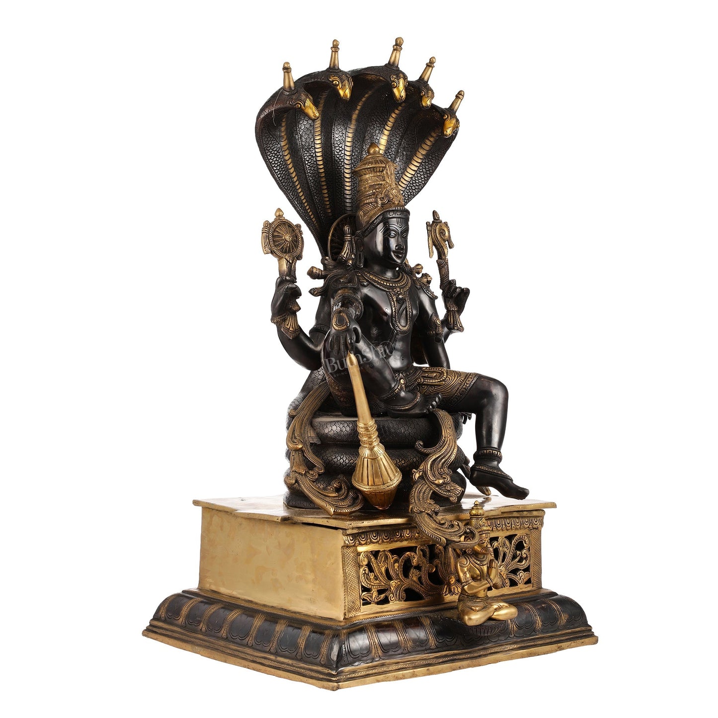 Brass Lord Vishnu with Sheshanaag & Hanuman – 29”