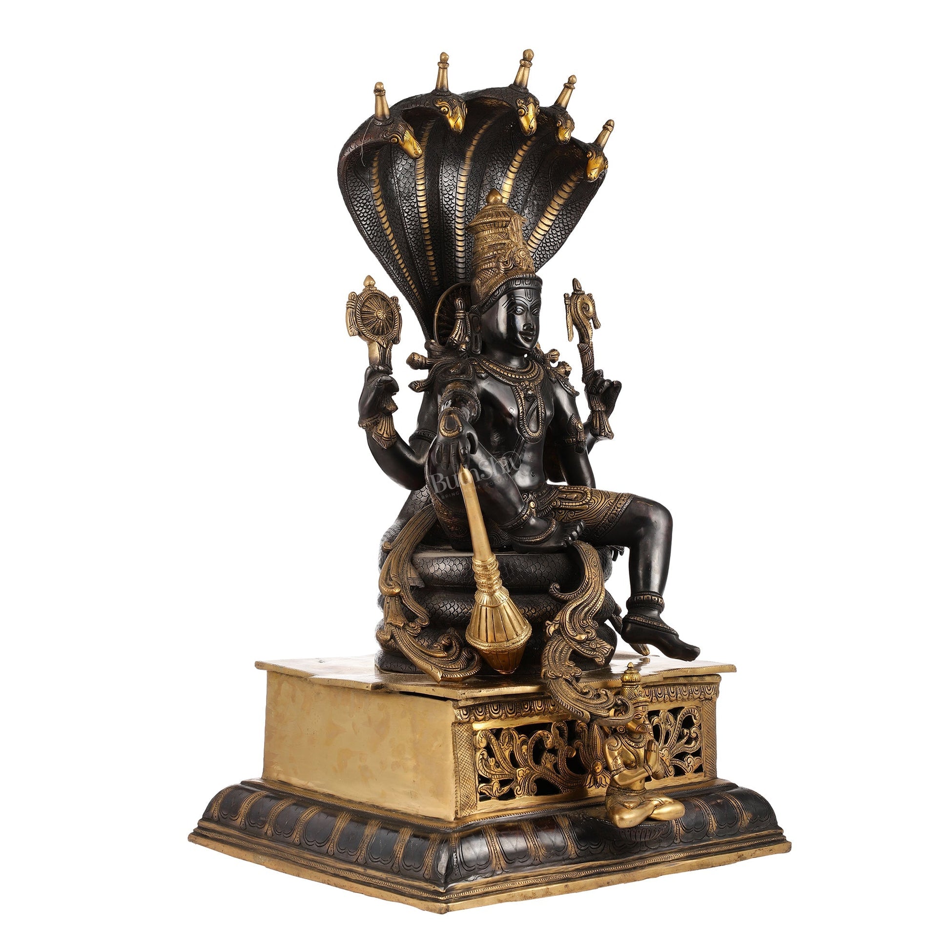 Brass Lord Vishnu with Sheshanaag & Hanuman – 29”