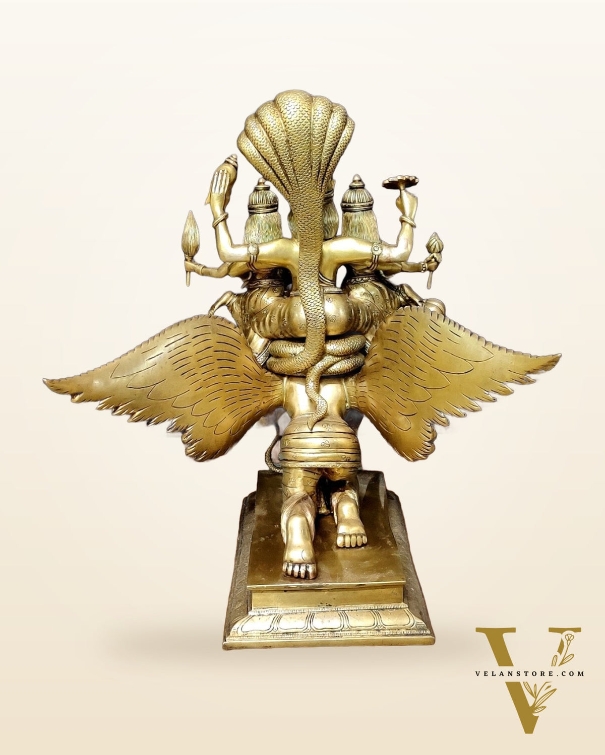 Lord Vishnu with Bhudevi and Sridevi on Garuda 18"