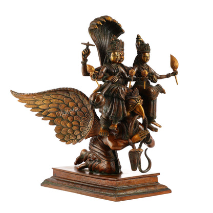 Lord Vishnu with Bhudevi and Sridevi on Garuda 18"