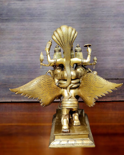 Lord Vishnu with Bhudevi and Sridevi on Garuda 18"