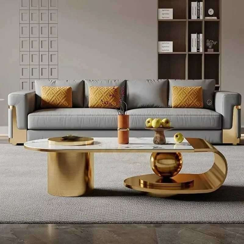 Luxe Gold Accent Center Table (Mild Steel)