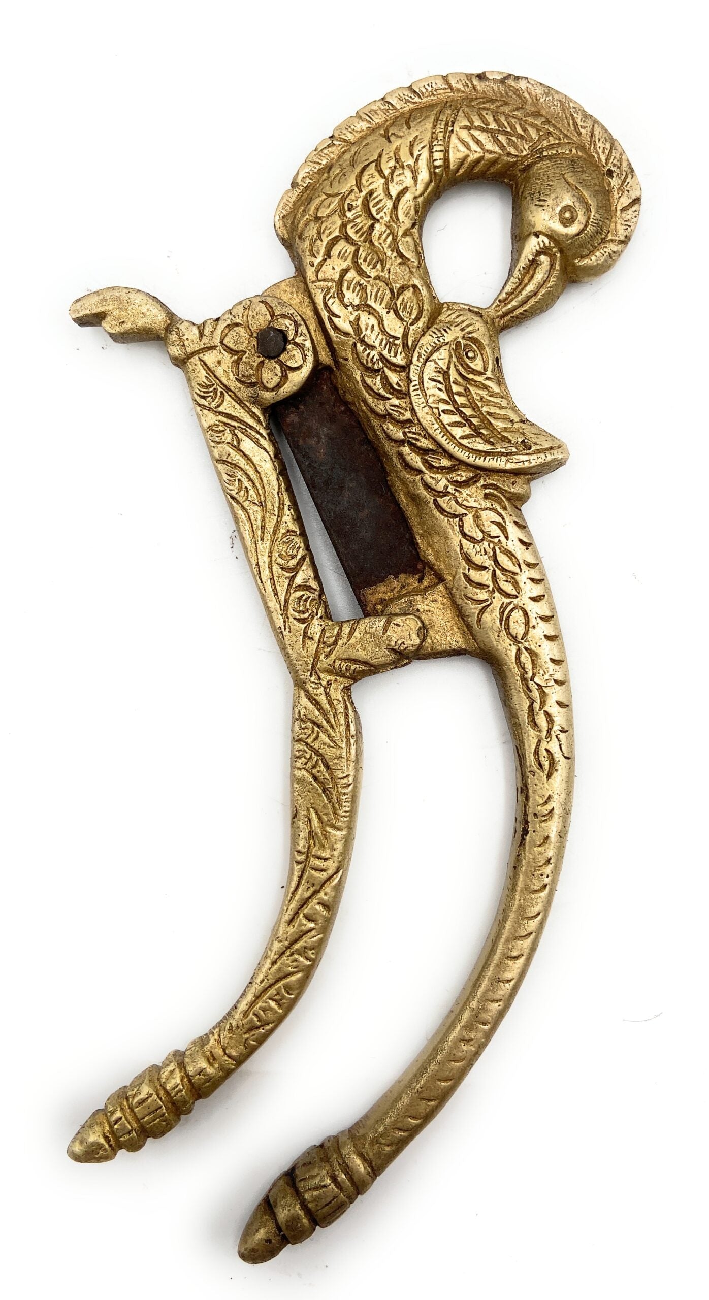 Handcrafted Brass Sarota Nut Cutter, Traditional Peetal Supari Cutter, Antique Pitala Betel Nutcracker, Vintage Pittal Areca Nut Slicer, Gold, 7 Inch, 1 Piece