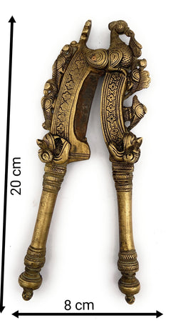 Bhunes Brass Antique Nut Cutter Sarota Beetel Betel Nut Cutter,Gold, 8 Inch, 1 Piece