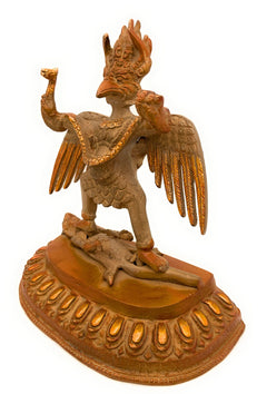 Handcrafted Brass Garuda Vahana Idol – Vishnu Vahana Suparna Pakshiraja Statue for Pooja, Home Temple & Decor, Gold, 7 Inch, 1 Piece
