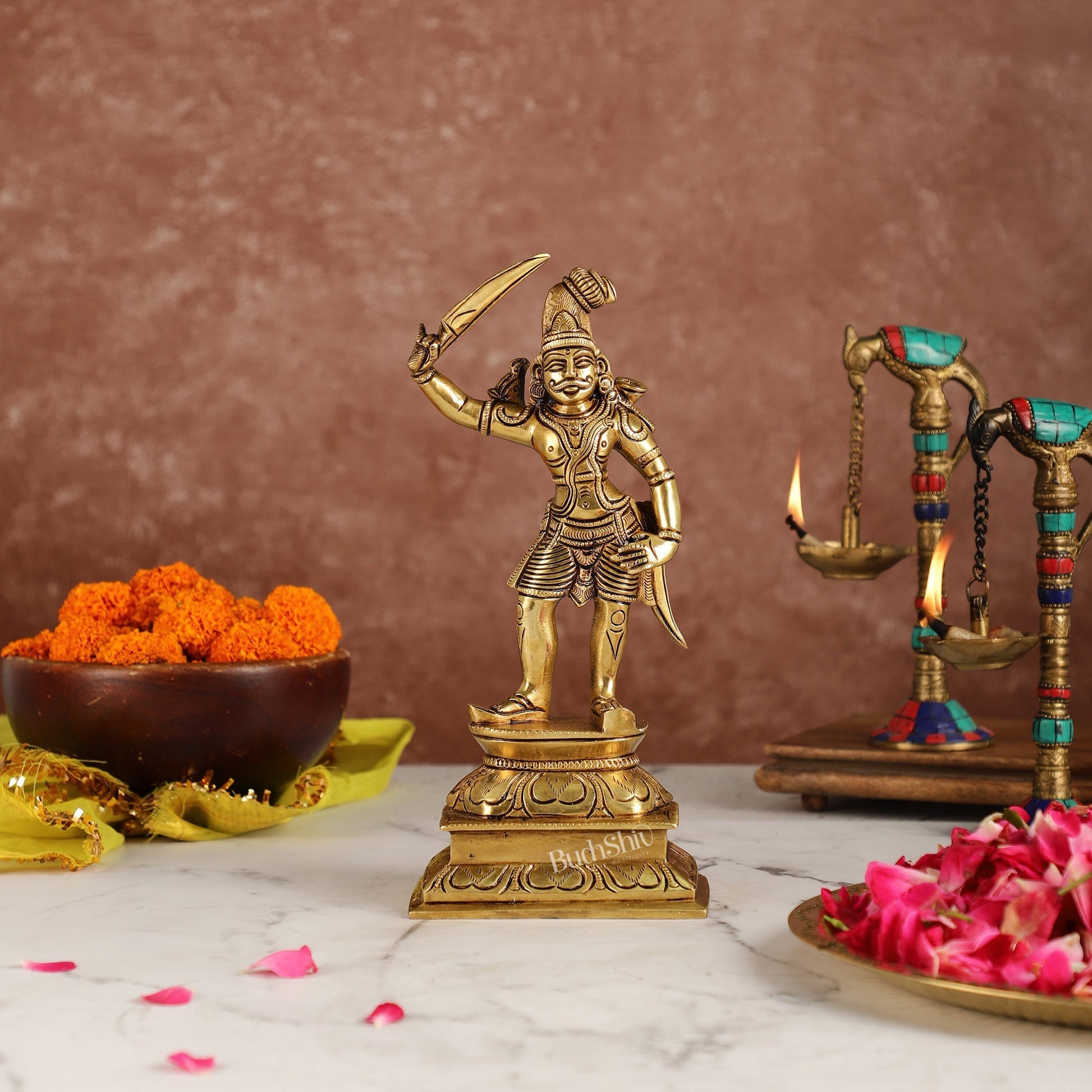 Veer bhadra Brass Superfine Statue 10"