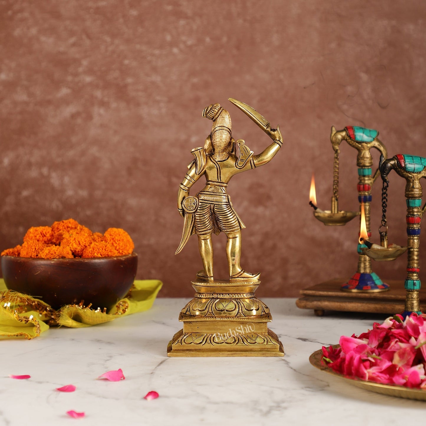 Veer bhadra Brass Superfine Statue 10"