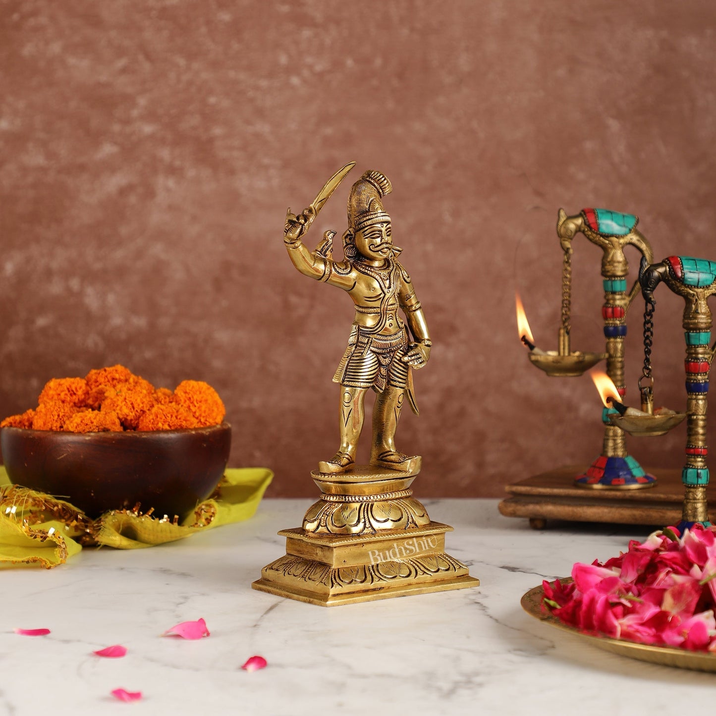 Veer bhadra Brass Superfine Statue 10"