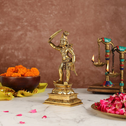 Veer bhadra Brass Superfine Statue 10"