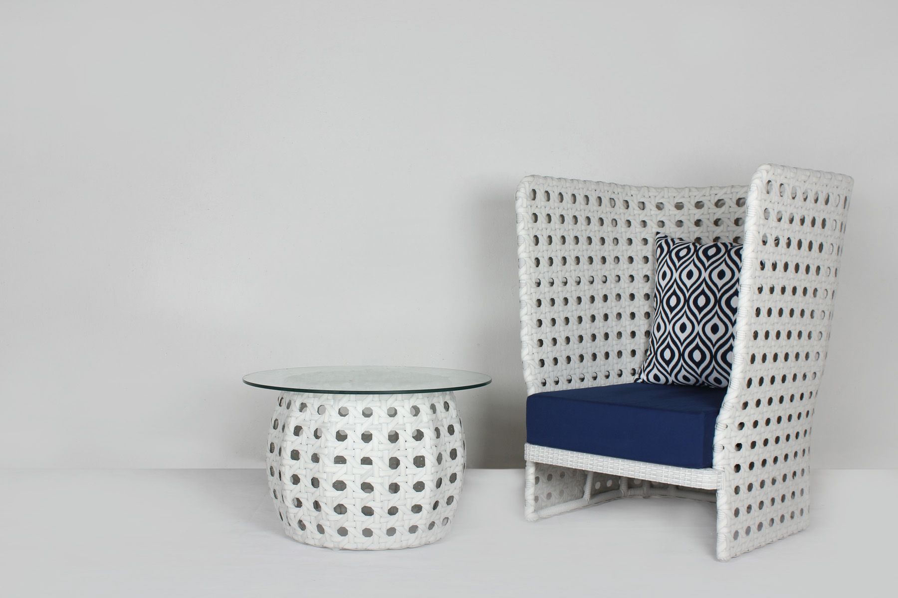 Amogh Outdoor Patio Seating Set 2 Chairs and 1 Table Set (White)