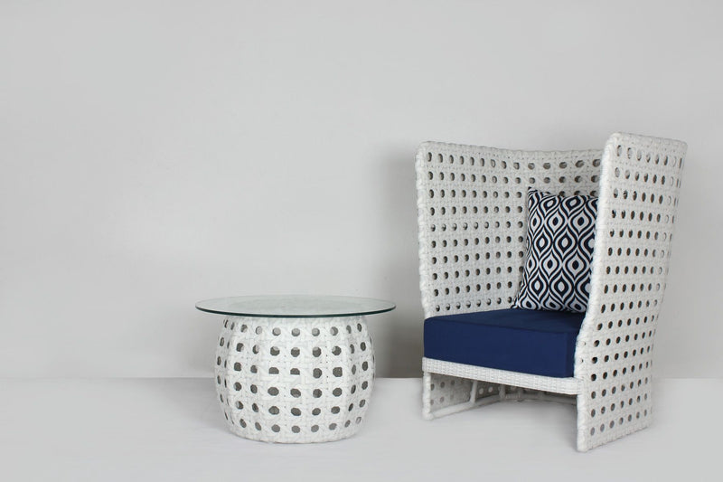 Amogh Outdoor Patio Seating Set 2 Chairs and 1 Table Set (White)