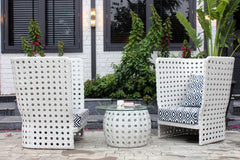 Amogh Outdoor Patio Seating Set 2 Chairs and 1 Table Set (White)