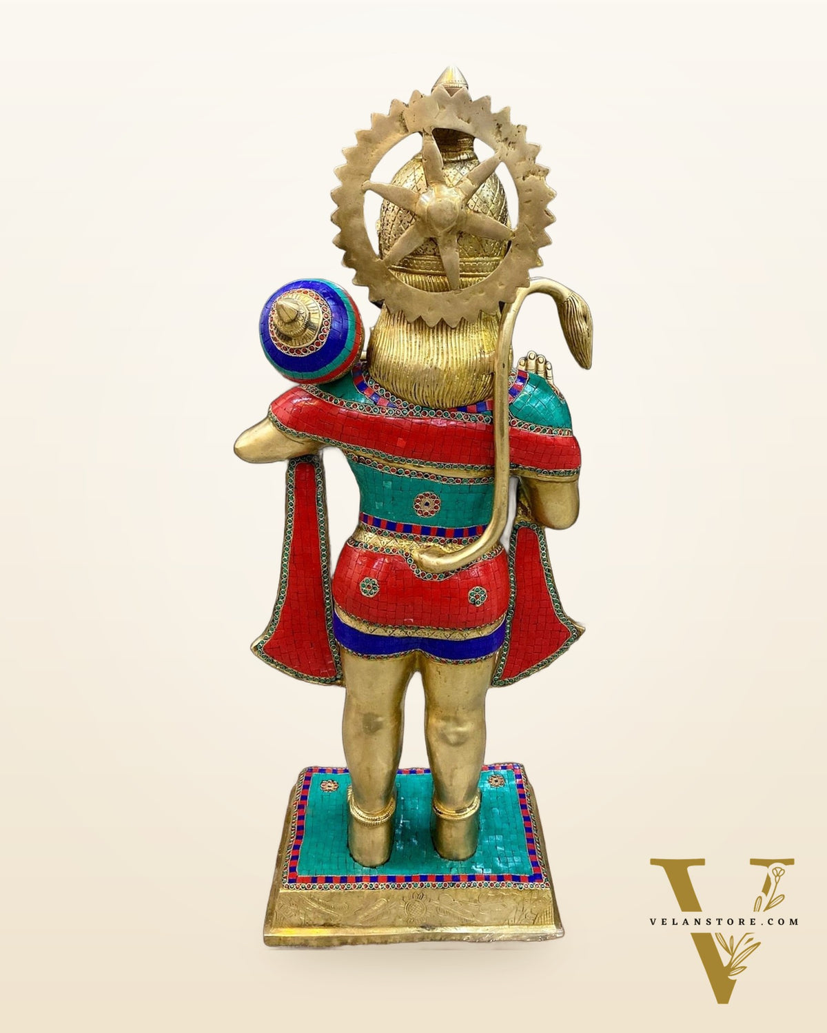 Magnificent Handcrafted Pure Brass Standing Hanuman Ji Statue - 36 Inches