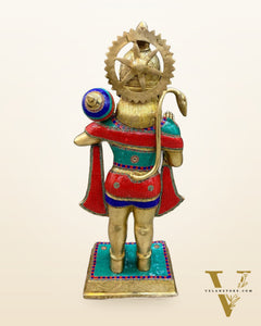 Magnificent Handcrafted Pure Brass Standing Hanuman Ji Statue - 36 Inches