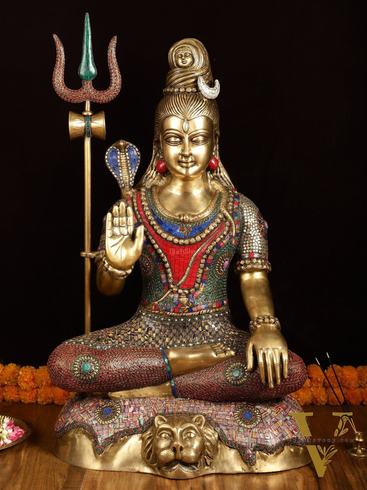 Magnificent Superfine Brass Lord Shiva Statue | 35" tall