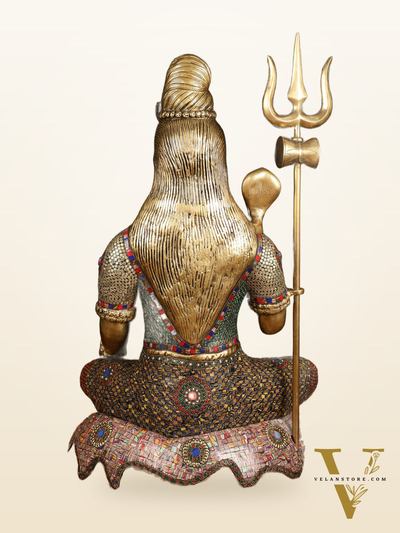 Magnificent Superfine Brass Lord Shiva Statue | 35" tall