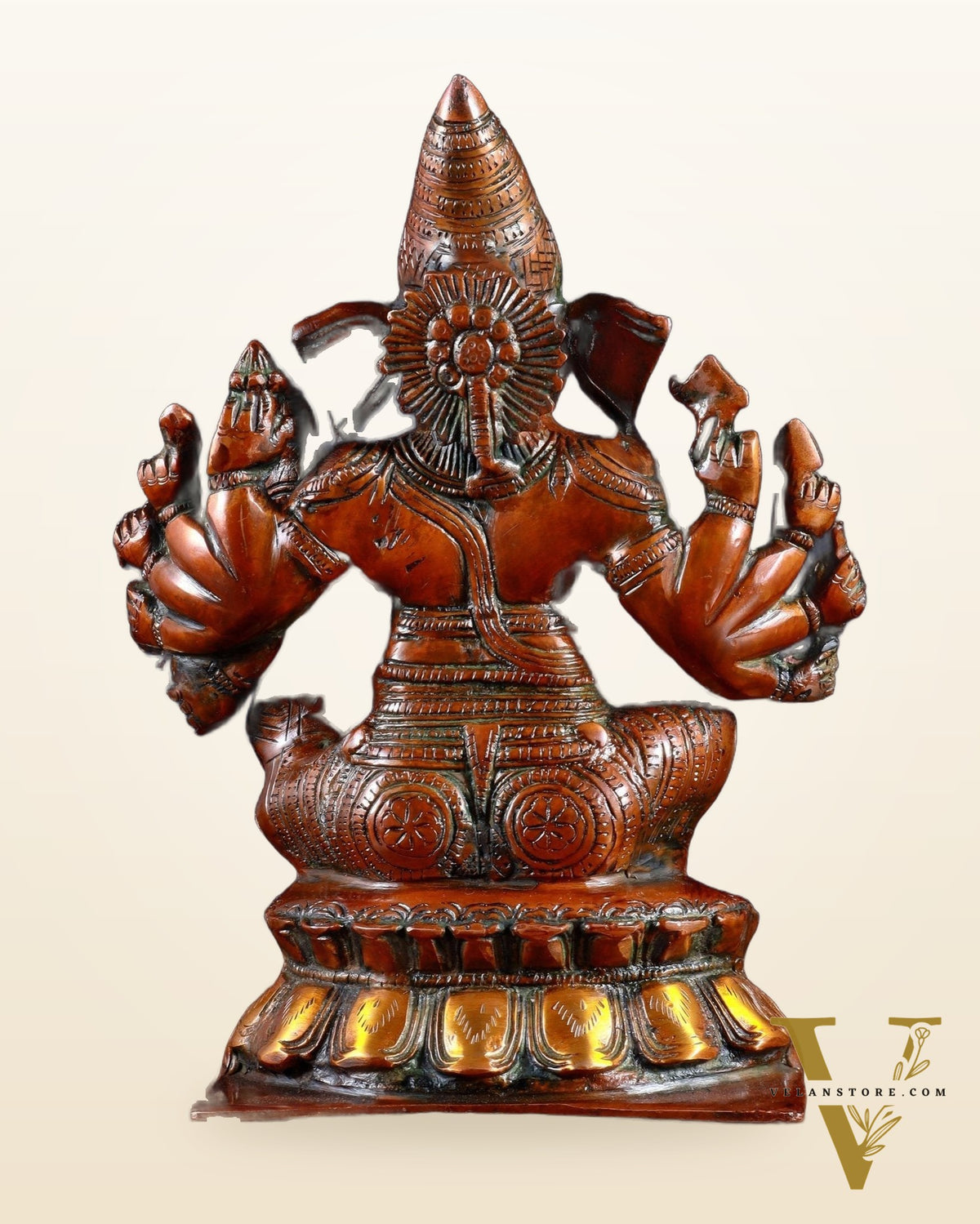 Maha Ganapati uchista Shakti Ganesha Brass Statue 9" dual tone