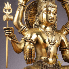 Mahamrityunjaya with six arms Pure Brass Superfine Shiva Statue 14 inch