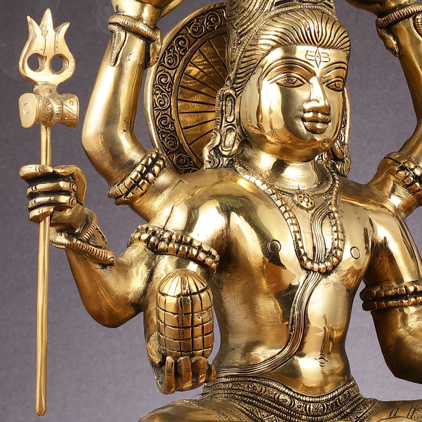 Mahamrityunjaya with six arms Pure Brass Superfine Shiva Statue 14 inch