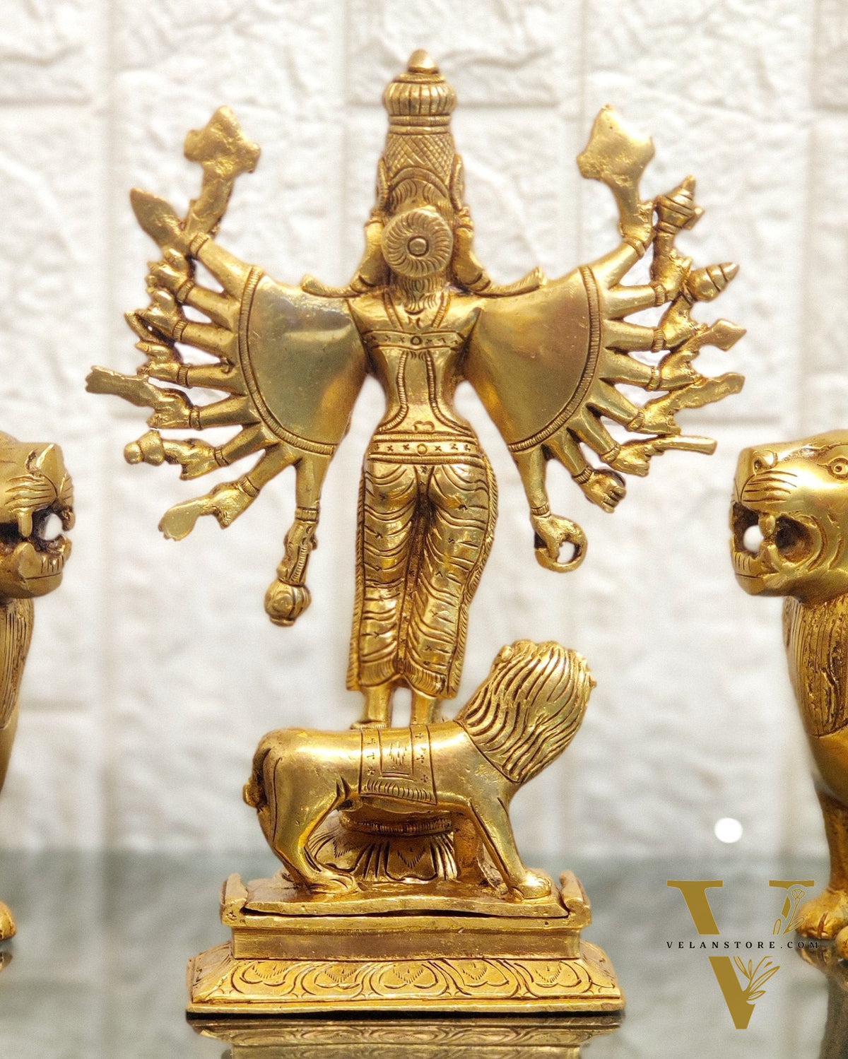Mahisasur Mardini Durga Brass Idol 10"