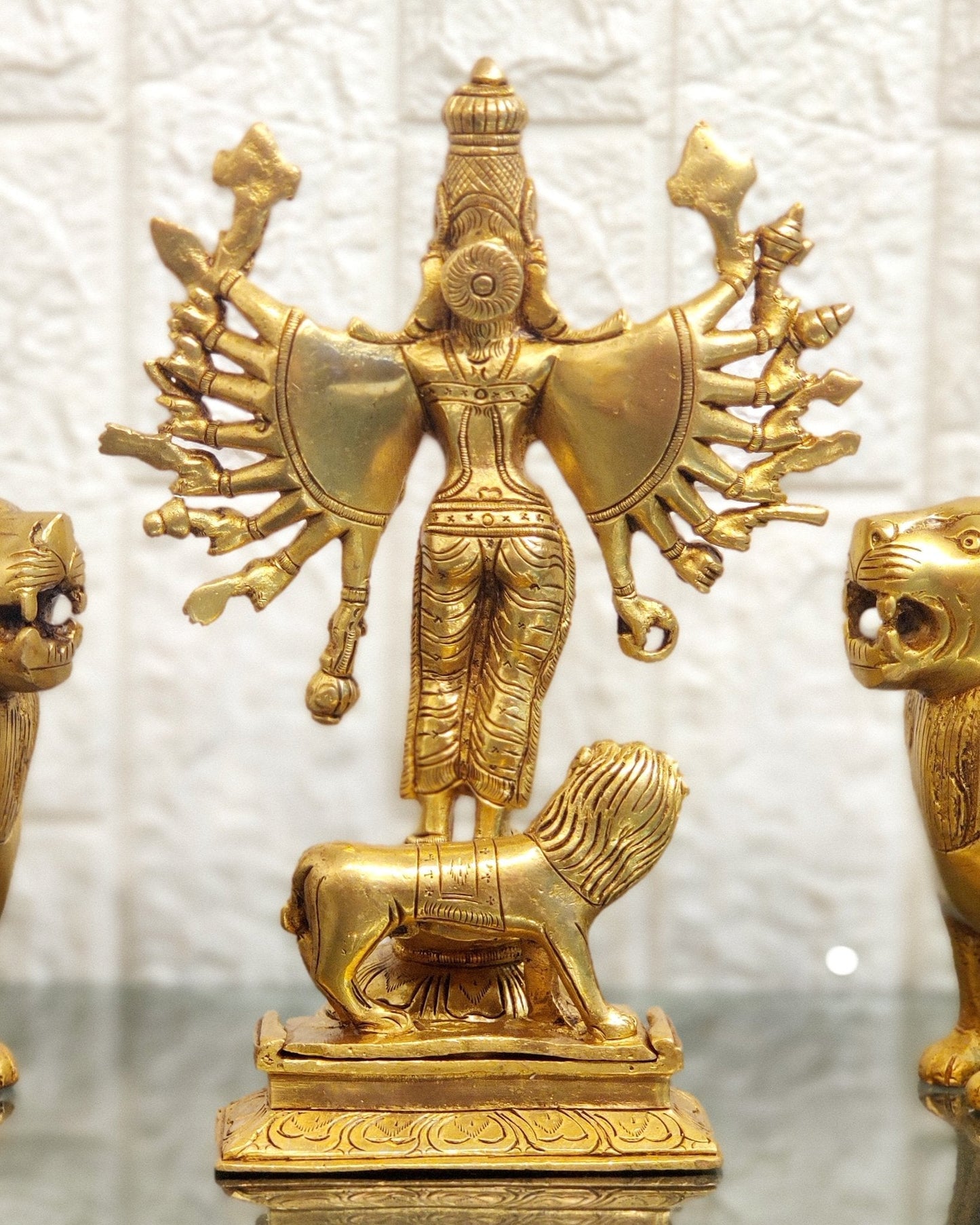 Mahisasur Mardini Durga Brass Idol 10"