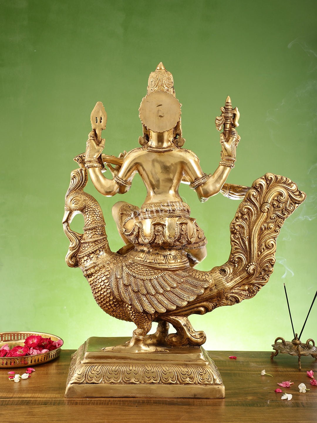 Majestic 30" Tall Brass Goddess Saraswati Statue
