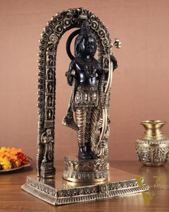 Majestic Ayodhya Ram Lalla Superfine Brass Sculpture - Black Edition, 18.5 Inch