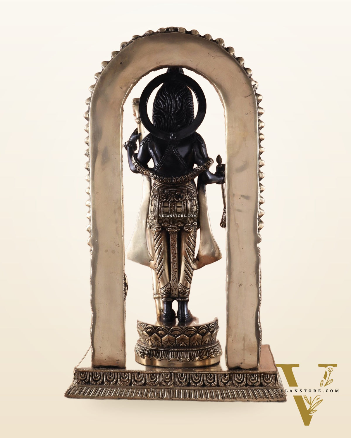 Majestic Ayodhya Ram Lalla Superfine Brass Sculpture - Black Edition, 18.5 Inch