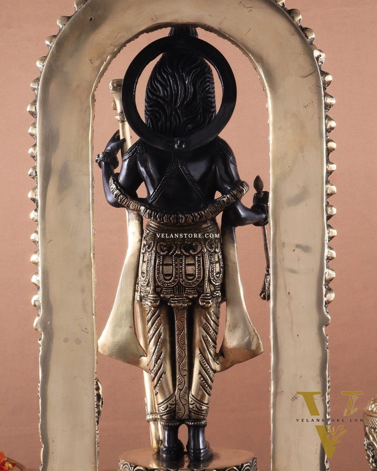 Majestic Ayodhya Ram Lalla Superfine Brass Sculpture - Black Edition, 18.5 Inch