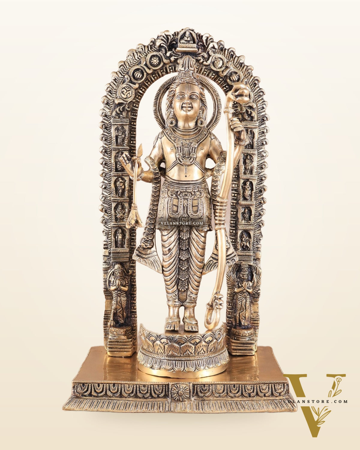Majestic Ayodhya Ram Lalla Superfine Brass Sculpture - Matte Edition, 18.5 Inch
