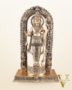 Majestic Ayodhya Ram Lalla Superfine Brass Sculpture - Matte Edition, 18.5 Inch