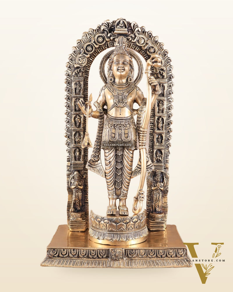 Majestic Ayodhya Ram Lalla Superfine Brass Sculpture - Matte Edition, 18.5 Inch