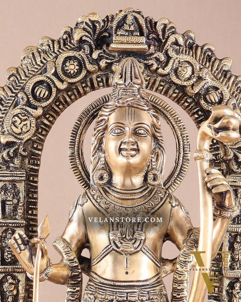 Majestic Ayodhya Ram Lalla Superfine Brass Sculpture - Matte Edition, 18.5 Inch