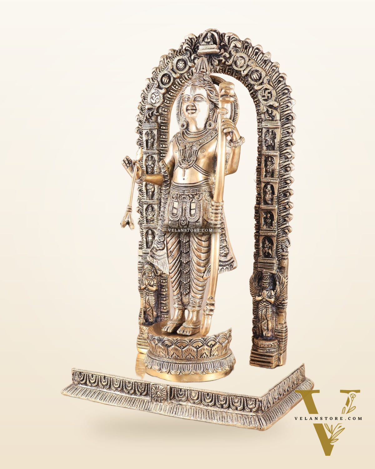 Majestic Ayodhya Ram Lalla Superfine Brass Sculpture - Matte Edition, 18.5 Inch