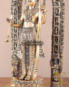 Majestic Ayodhya Ram Lalla Superfine Brass Sculpture - Matte Edition, 18.5 Inch