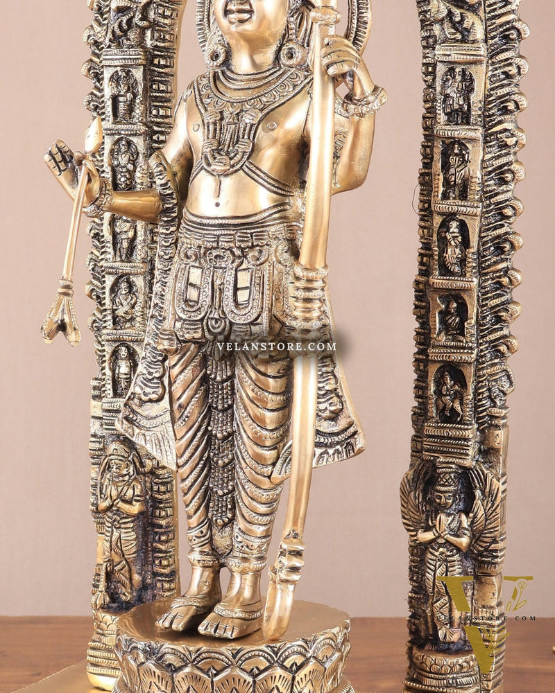 Majestic Ayodhya Ram Lalla Superfine Brass Sculpture - Matte Edition, 18.5 Inch
