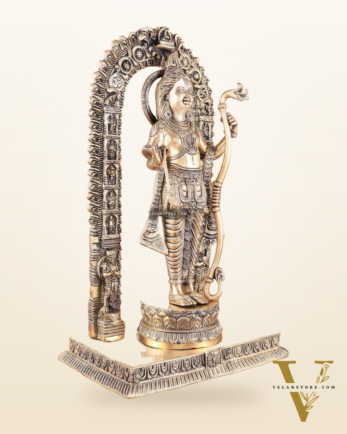 Majestic Ayodhya Ram Lalla Superfine Brass Sculpture - Matte Edition, 18.5 Inch