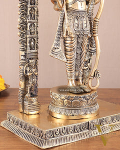 Majestic Ayodhya Ram Lalla Superfine Brass Sculpture - Matte Edition, 18.5 Inch