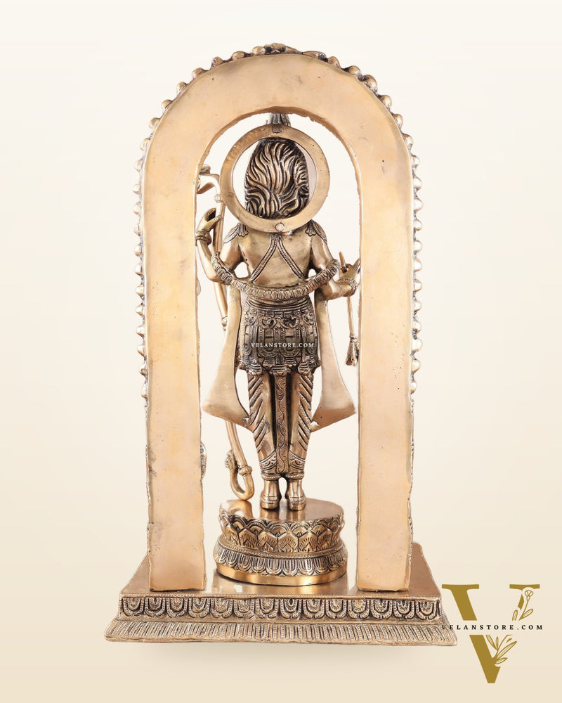 Majestic Ayodhya Ram Lalla Superfine Brass Sculpture - Matte Edition, 18.5 Inch