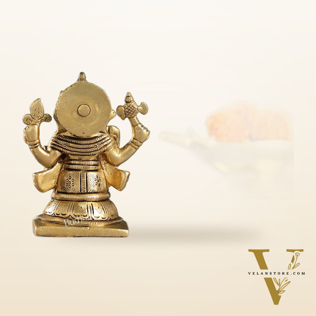 Majestic Brass Ganesha Idol | Height 4 inch