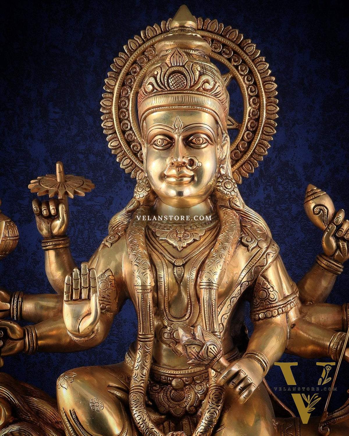Majestic Brass Goddess Durga Sherawali Mata Idol | 31"